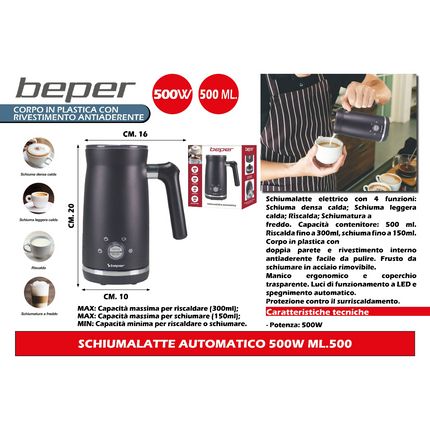 Beper Schiumalatte Automatico 500W Ml.500 Beper