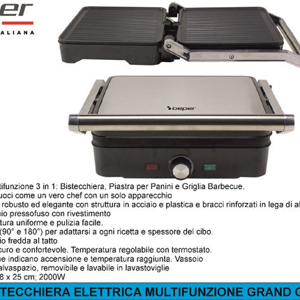 BISTECCHIERA ELETTRICA MULTIFUNZIONE GRAND GRILL Beper
