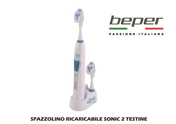 Beper Spazzolino Elettrico Ricaricabile Sonic Con 2 Testine Beper