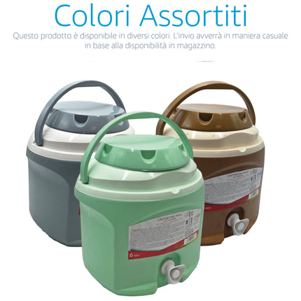 Distributore Acqua Ghiacciata Portatile | Tanica Termica con Rubinetto per Spiaggia e Campeggio | Isolamento Poliuretano Professionale | 3L - 6L - 9L Anti-Goccia Due Esse