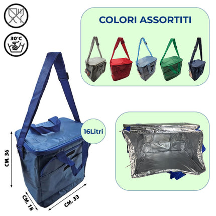 BORSA TERMICA LT.16 CON TASCA 6 COLORI Due Esse