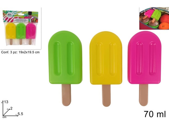 FREEZERINI FORMA GHIACCIOLI SET 3 PZ. COLORATI ML.70 Due Esse