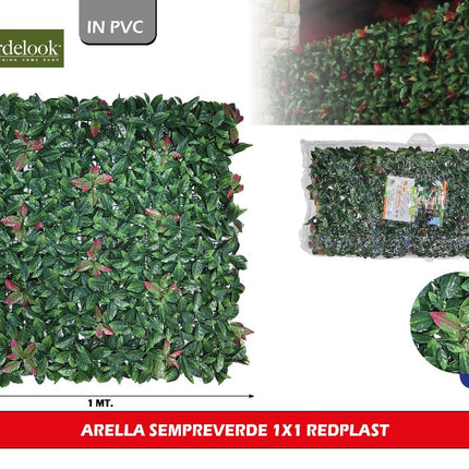 Arella Sempreverde 1x1 m REDPLAST – Siepe Artificiale Compatta