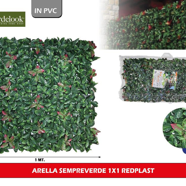 Arella Sempreverde 1x1 m REDPLAST – Siepe Artificiale Compatta