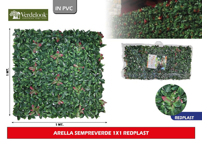 Arella Sempreverde 1x1 m REDPLAST – Siepe Artificiale Compatta
