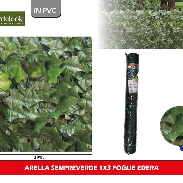 Arella Edera Artificiale 1x3 m – Siepe Sempreverde Decorativa