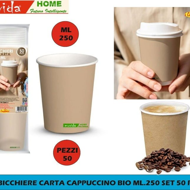 Bicchiere Carta Cappuccino Bio 250ml I CasaAmici