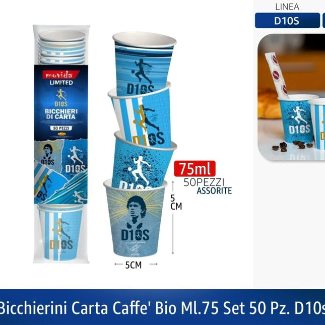 Bicchieri Carta Caffè Bio Napoli 75/250ml 75 ml I CasaAmici