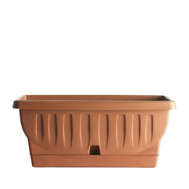 Bama Fioriera Con Sottofioriera Rettangolare In Plastica Terracotta Per Piante E Fiori