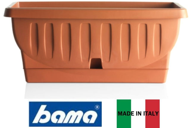 Bama Fioriera Con Sottofioriera Rettangolare In Plastica Terracotta Per Piante E Fiori Bama