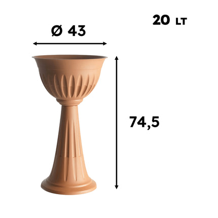Bama Colonna Alba Ø43X74,5H Vaso Decorativo 20L Per Esterni E Interni