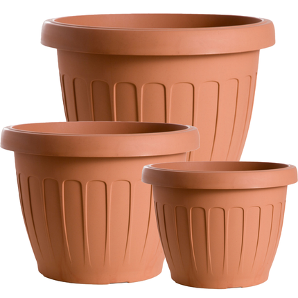 Bama Vaso Terra Tondo Plastica Terracotta In Varie Misure E Capacità Diverse