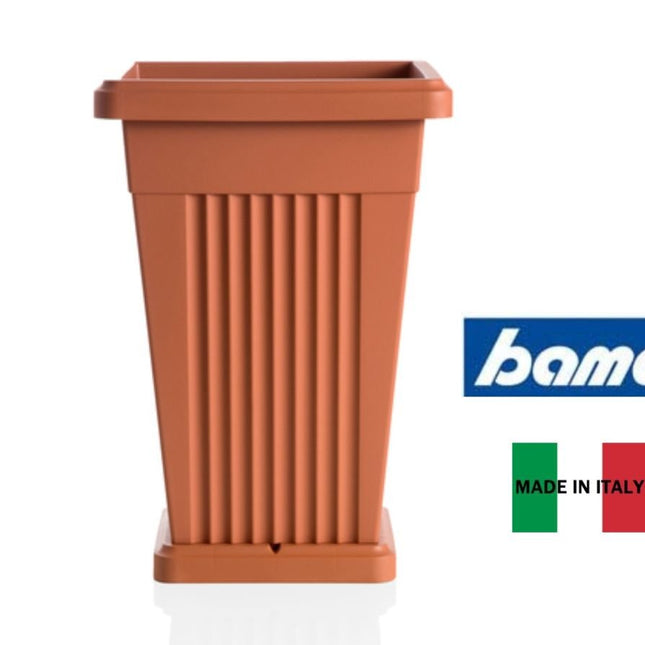 Bama Vaso Piramide Con Sottovaso – Elegante, Resistente A Sbali Di Temperatura E Raggi Solari, Perfetto Per Esterni