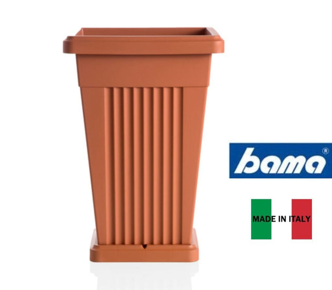 Bama Vaso Piramide Con Sottovaso – Elegante, Resistente A Sbali Di Temperatura E Raggi Solari, Perfetto Per Esterni Bama