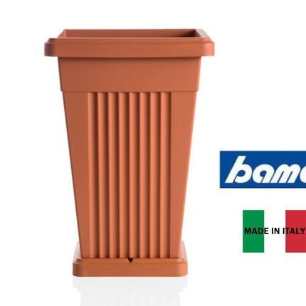Bama Vaso Piramide Con Sottovaso – Elegante, Resistente A Sbali Di Temperatura E Raggi Solari, Perfetto Per Esterni Bama
