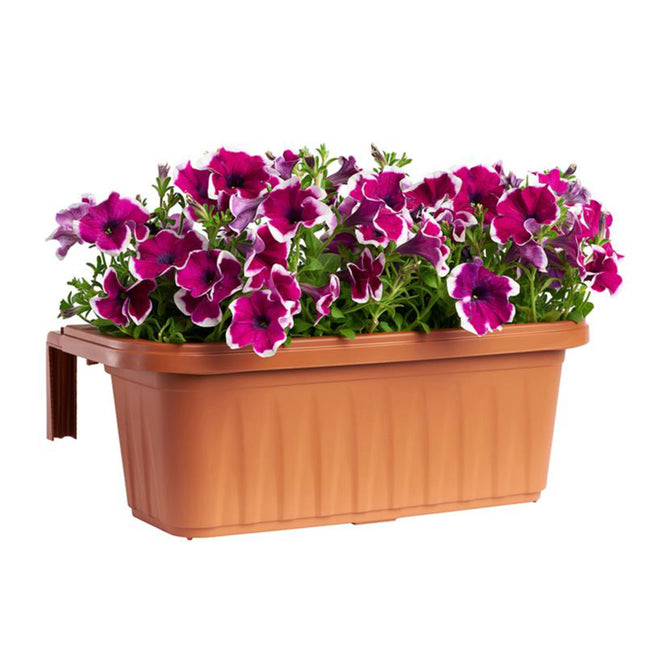 Bama Fioriera Rondine Regolabile Cm.50 Terracotta Per Balcone E Ringhiera