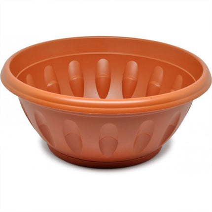 Bama Vaso Ciotola Alba Rotondo Basso Plastica Terracotta Con Sottovaso Per Piante
