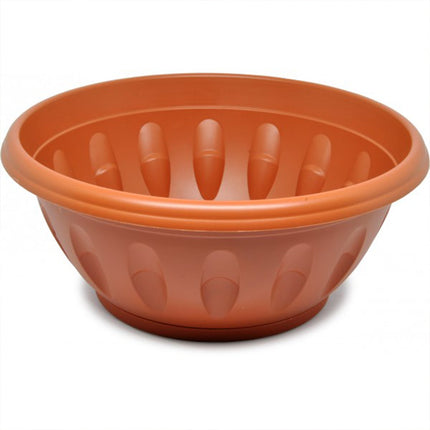 Bama Vaso Ciotola Alba Rotondo Basso Plastica Terracotta Con Sottovaso Per Piante Bama