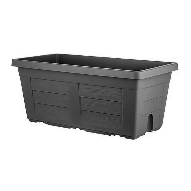 Bama Fioriera Effetto Legno: Vaso Antracite Cm 80X40X34H Senza Sottovaso