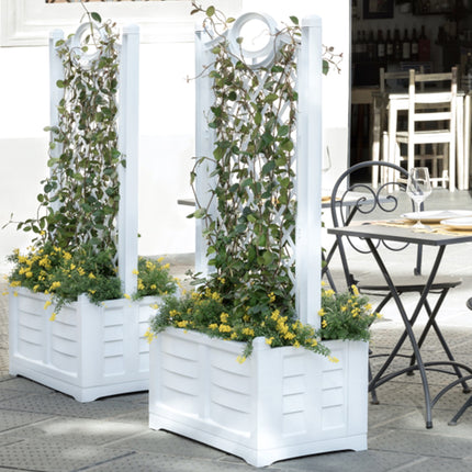 Bama Fioriera Con Spalliera Separé Da 80Cm Con Fioriera Interna In Plastica Dura Bama Bama