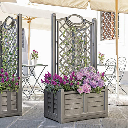 Bama Fioriera Con Spalliera Separé Da 80Cm Con Fioriera Interna In Plastica Dura Bama Bama