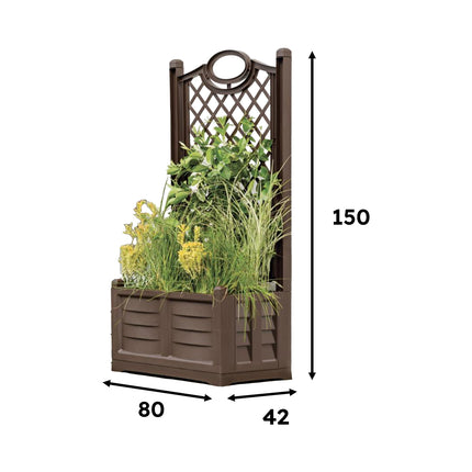 Bama Fioriera Con Spalliera Separé Da 80Cm Con Fioriera Interna In Plastica Dura Bama Bama