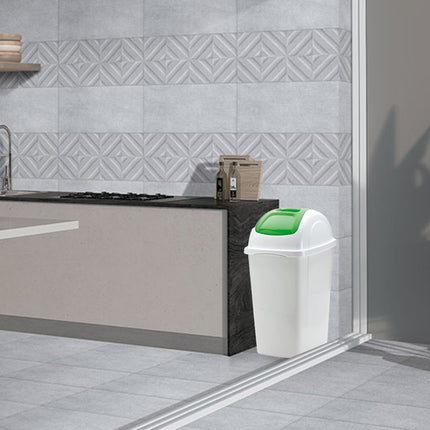 Bama Pattumiera Europa 33 Lt. Bianca Con Coperchio Basculante Colori Assortiti – Design Sobrio, Grigio, 30X33X59H Cm