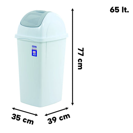 Bama Pattumiera Europa 65 Lt. Con Coperchio Basculante – Design Sobrio, 35X39X77H Cm
