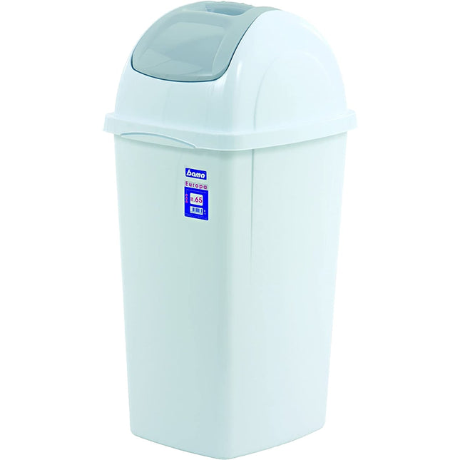 Bama Pattumiera Europa 65 Lt. Con Coperchio Basculante – Design Sobrio, 35X39X77H Cm Bianco Bama