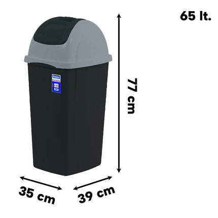 Bama Pattumiera Europa 65 Lt. Con Coperchio Basculante – Design Sobrio, 35X39X77H Cm