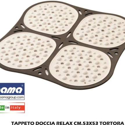 Bama Tappeto Doccia Relax In Morbido Tessuto Antiscivolo Per Il Bagno E La Doccia Tortora Bama