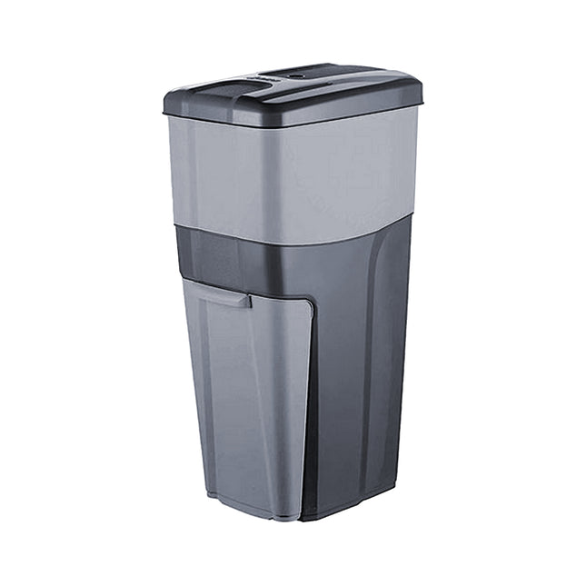 Bama Pattumiera Raccolta Differenziata Trypla Grigio 38,5 Lt. – 3 Scomparti, Design Innovativo, 28x39x70h cm