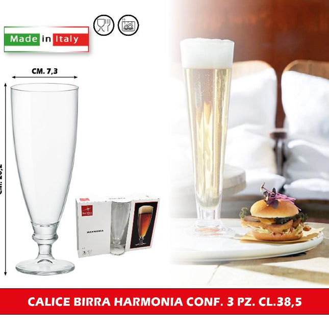 Bormioli Rocco Calice Birra Harmonia: Set 3 Pezzi Cl 38,5
