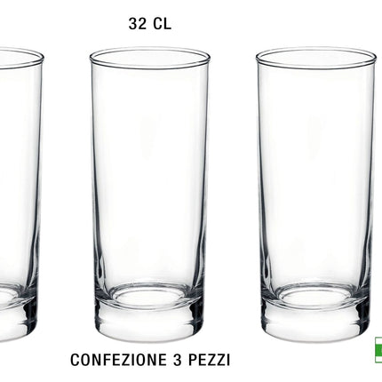 Bormioli Rocco Bicchiere Cortina Confezione 3 Pezzi Set Bicchieri Vetro Per Bevande Varie Bormioli Rocco