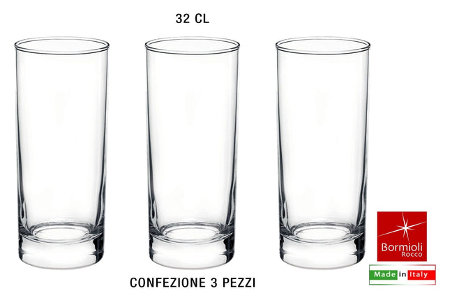 Bormioli Rocco Bicchiere Cortina Confezione 3 Pezzi Set Bicchieri Vetro Per Bevande Varie Bormioli Rocco