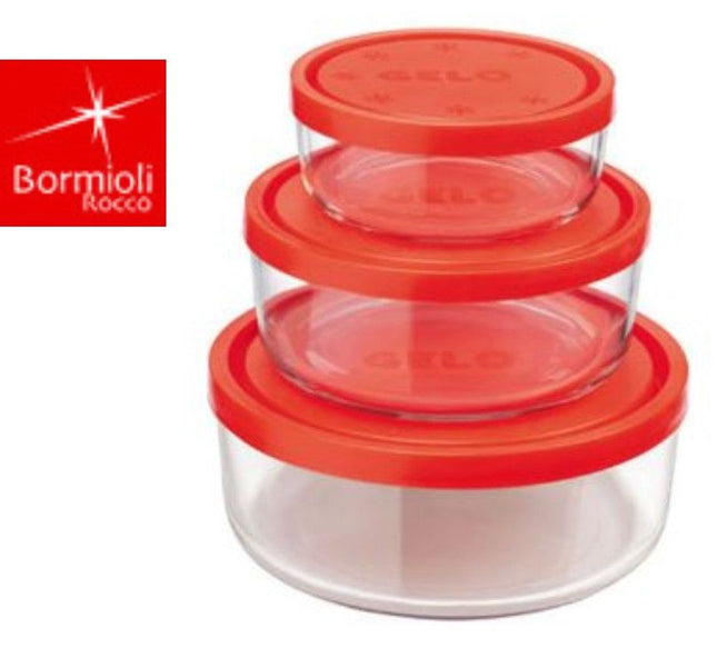 Bormioli Rocco Contenitori Tris Vetro Gelo: Set 3 Pezzi Diametro Cm 11-15-18 Bormioli Rocco