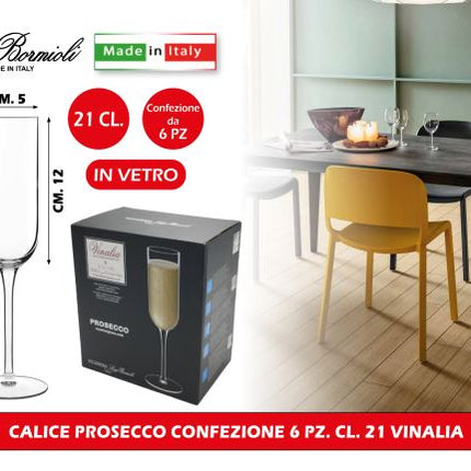 Bormioli Rocco Calice Prosecco Vinalia: Set 6 Pezzi Cl 21