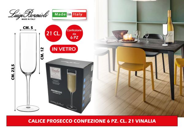 Bormioli Rocco Calice Prosecco Vinalia: Set 6 Pezzi Cl 21