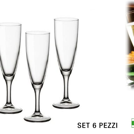 Calice Prosecco Conf. 6 Pz. Cl.15 Fluttino Bormioli-8004360054071