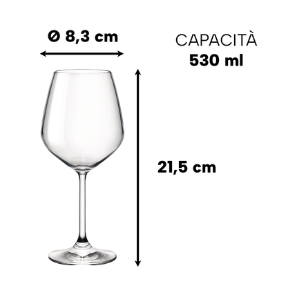 Bormioli Rocco Calice Divino - Confezione Da 6 Pezzi, Cl.53 Vino Rosso