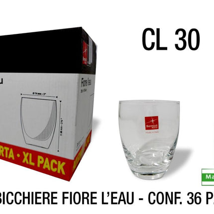 Bicchiere Fiore L'Eau Confezione 36 Pz. Cl.31 Bormioli Luigi