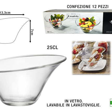 Coppetta Vetro Conf. 12 Pz. Cl.25 Alfa Dessert-8004360082241