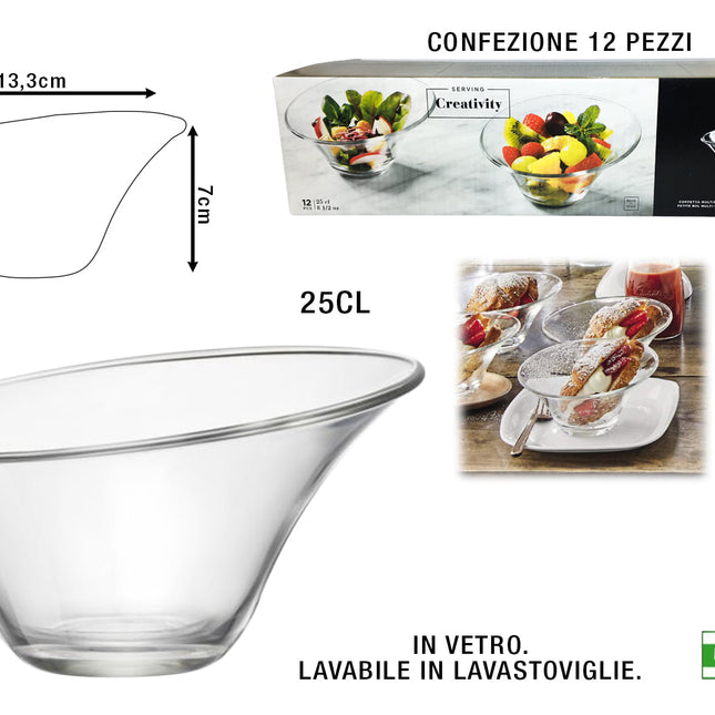 Coppetta Vetro Conf. 12 Pz. Cl.25 Alfa Dessert-8004360082241