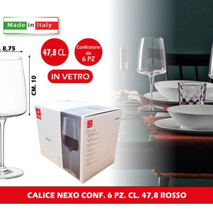 Bormioli Rocco Calice Nexo: Set 6 Pezzi Cl 47,8 Rosso