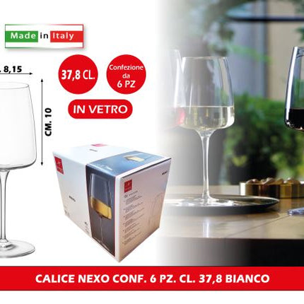 Bormioli Rocco Vetro Nexo Set Calici Vini Bianchi, 6 Unità (Confezione Da 1), 38 Cl Bormioli Luigi