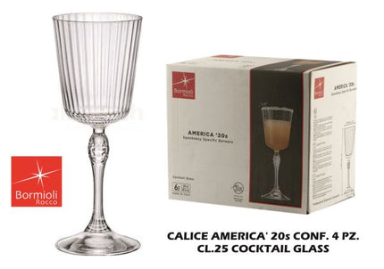 Bormioli Rocco Set 6 Calici In Vetro America'20 Cocktail 20 Cl Trasparente Bormioli Rocco