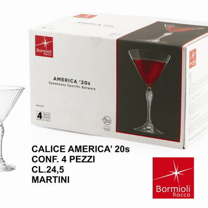 Calice America' 20S Conf. 4 Pz. Cl.25 Martini-8004360093155
