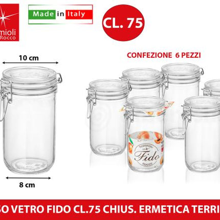 Bormioli Rocco Vaso Vetro Fido Con Chiusura Ermetica Per Conservazione E Dispensa In Cucina