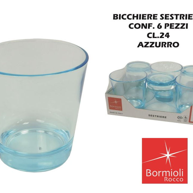 Bicchiere Sestriere Conf. 6 Pz. Cl.24 Acqua Azzurr-8004360094367