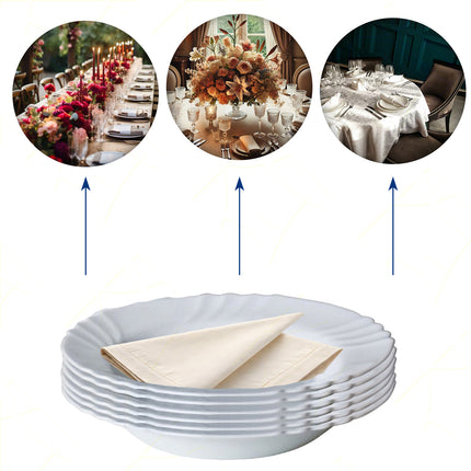 Piatto Fondo Ebro Ø23Cm Bianco 6Pz Con Decoro Bordo, Vetro Opale Temperato, Per Antipasti, Secondi Piatti, Contorni, Adatto Al Microonde Bormioli Rocco